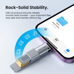 Vention Lighting to USB C OTG Adapter USB-C Female to Lightning Male Converter for iphone 14 13 12 Lightning USBC OTG Connector