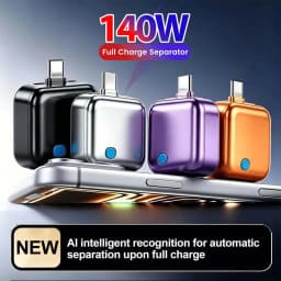 KEBIDUMEI 140W Intelligence Charger Full Charge Auto-Disconnect Adapter Fast Charge Safety Separator Automatic For Type-C Device