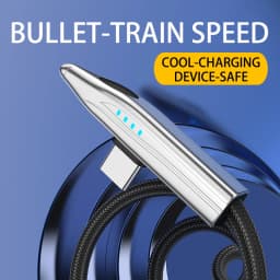 NNBILI High-Speed Train LED Light Fast Charging Data Cable, A-C, 3AC-C65W, 6AC-C240W Cables, Suitable for Huawei OPPO