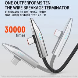 NNBILI High-Speed Train LED Light Fast Charging Data Cable, A-C, 3AC-C65W, 6AC-C240W Cables, Suitable for Huawei OPPO