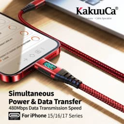 100W USB-C Fast Charging Cable, 480Mbps Speed, USB-IF Certified, For Apple iPhone 17/16/15, iPad,MacBook, Samsung, Tablets