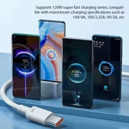 3PCS 10A 120W Type C USB Super Fast Charging Cable For Xiaomi Redmi Huawei Honor POCO Realme Quick Charge USB C Cables Data Cord