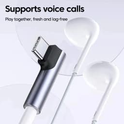 Right Angle Type C to 3.5mm Female Audio Adapter Aux Jack for Wired Earphone iPhone 17 16 Samsung Call Converter