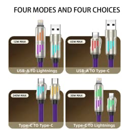 4-IN-1 240W USB Type C To USB C Cable PD Fast Charger Wire For iPhone 16 Pro Max 15 iPad Xiaomi Samsung Tablet 1M Data Cord 1Pcs