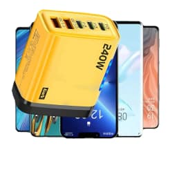 5 in 1 GaN Desktop Charger 240W Fast Charging Adapter 10A USB To TypeC Cable 3PD 2 USB Charger For IPhone 16 15pro Laptop 2026