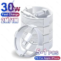 5-1pcs 30W Cable For Apple iPhone 13 12 11 14 Pro Max Mini USB C Cable For X XR XS MAX 7 8 14 Plus 6 Accessories