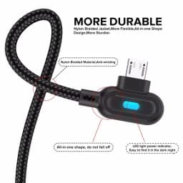 90 Degree USB Type C Cable Fast Charging USB A To Micro Cable For Samsung Xiaomi Huawei Android Phones USB C Data Cable 1M 2M