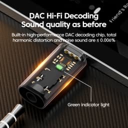 USB C Audio Adapter Type-C to 3.5mm Headphones Jack Transparent Decoding Connector For iPhone 15-17 Xiaomi Samsung Huawei Phones