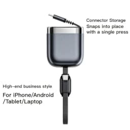 240W PD Retractable USB C to USB C Fast Charging Cable For iPhone Samsung MacBook iPad Xiaomi Phone Tablet Laptop