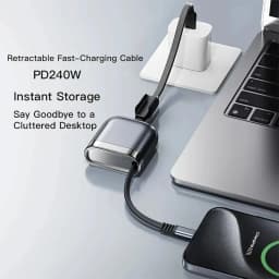 240W PD Retractable USB C to USB C Fast Charging Cable For iPhone Samsung MacBook iPad Xiaomi Phone Tablet Laptop