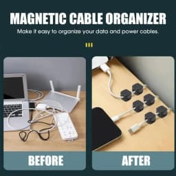 Magnetic Wire Clips Adhesive Cable Holder Under Desk Cable Management Home Office Cord Organizer Magnetic Cable Organizer