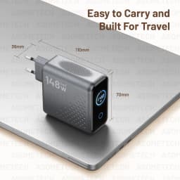 148W GaN Charger with Smart Display 140W PD3.1 USB Type C Fast Charge For Macbook Tablet Samsung iPhone 17 16 Laptop Phone