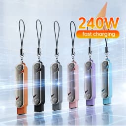 240W Bracket Adapter Type C Male To Type C Female Fast Charging Data Transfer Converter With Foldable Phone Holder Keychain