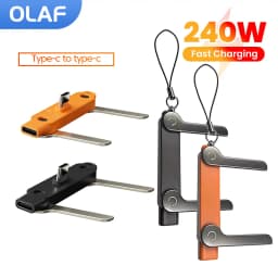 240W Bracket Adapter Type C Male To Type C Female Fast Charging Data Transfer Converter With Foldable Phone Holder Keychain