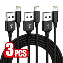 3PCS 20W USB Fast Charging Nylon Braided Cable For iPhone 11 12 13 14 Pro Max X XR XS Max SE Quick Charge USB-A Data Sync Cables