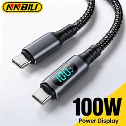 NNBILI USB Type C To Type C Cable 100W Display Fast Charging USB A to Type C Data Cable For Honor Oneplus Phone Charging 1m/2m