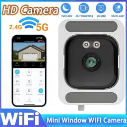 Mini Window Camera Replaces Outdoor 2.4/5GHz WiFi Camera 3MP Resolution Full-Color Night Vision Through Window Camera 2026