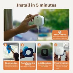 Mini Window Camera Replaces Outdoor 2.4/5GHz WiFi Camera 3MP Resolution Full-Color Night Vision Through Window Camera 2026