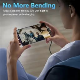 90 Degree PD 100W USB C Fast Charging Braided Cable For iPhone 15 16 17 Samsung Huawei Honor Xiaomi Redmi POCO Type C to Type C