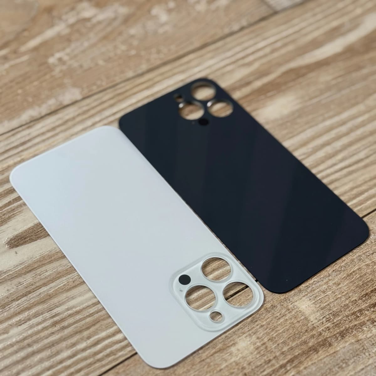 1PCS Large Hole Rear Glass Solid Color Suitable for Phone 13 14 Pro Max Back Cover Glass Repair Rear Tempered Glass