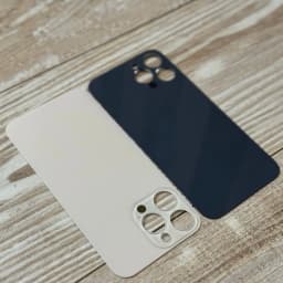 1PCS Large Hole Rear Glass Solid Color Suitable for Phone 13 14 Pro Max Back Cover Glass Repair Rear Tempered Glass