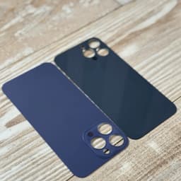1PCS Large Hole Rear Glass Solid Color Suitable for Phone 13 14 Pro Max Back Cover Glass Repair Rear Tempered Glass
