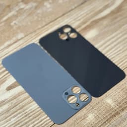 1PCS Large Hole Rear Glass Solid Color Suitable for Phone 13 14 Pro Max Back Cover Glass Repair Rear Tempered Glass
