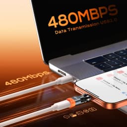 AUFU 240W USB C to Type C OTG Adapter PD3.1 5A Fast Charge Cable Converter for iPhone MacBook Laptop 540 Rotation Type C Adapter