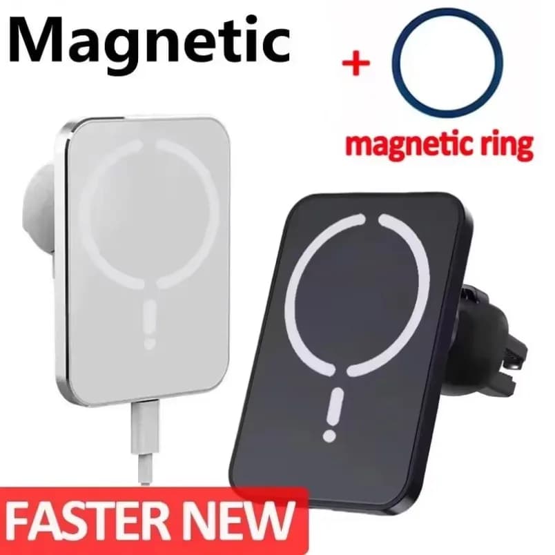 Magnetic Car Wireless Charger Mount 15W Fast Charging For iPhone 12 13 14 15 16 Samsung Qi Phone 360 Rotation Vent Clip No Cable