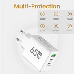 65W USB Type C Charger PD Fast Charging Mobile Phone Quick Charge Charger For iPhone Xiaomi Samsung Huawei Travel Power Adapter