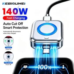 KEBIDUMEI 140W Full Charge Auto Separator Phone Charge Separator Digital Display TypeC Fast Charging Cable Overcharge Protection
