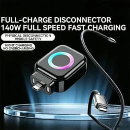 KEBIDUMEI 140W Full Charge Auto Separator Phone Charge Separator Digital Display TypeC Fast Charging Cable Overcharge Protection