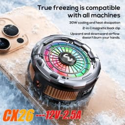 MEMO CX26 Magnetic / Clip AI Semiconductor Freeze Refrigeration Phone Cooler 12V/2.5A Digital Display Fast Cooling Fan Radiator