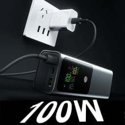 Portable Charger 100W Bidirectional Fast Charging 20000mAh Power Bank IPS Digital Display 3 Ports for Laptop Tablet Phone
