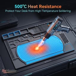 Heat Resistant Solder Mat Insulation Phone Repair Mat Screw Silicone Table Mat Set for Work Desk Maintenance Size 600MM*328MM