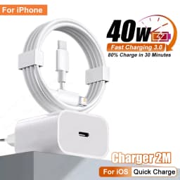 PD 40W Phone Fast Charger For iPhone 17 16 15 14 13 12 11 Pro Max 8 Plus iPad Fast Charging Type C Charge Cable USB C Data Line