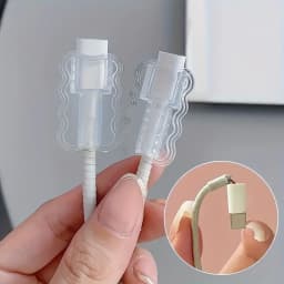 2pcs TPU Flexible Durable Wave Cable Protector Connector Phone Charger Cord CoverFor iPhone/Type-C Charging Interface