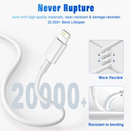 3A USB Cable Fast Charging Data Sync Cord for iPhone 14/13/12/11 Pro Max/XR 6s/7/8 Plus 3ft/6ft Lead Mobile Phone Charger Wire