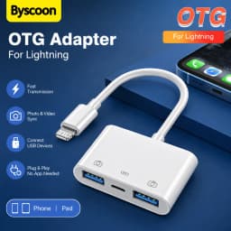 Lightning to USB Camera Adapter with Charging Port Portable for iPhone 17 16 15 Pro iPad to Card Reader USB Flash Drive
