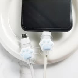 2pcs Cat Paw Shaped Cable Protection Clips, Suitable for Iphone Accessory Data Cables, Type-C Cable Protectors