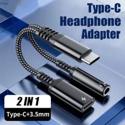 2in1 USBC To 3.5mm Headphone Jack Type C PD 10W Charge Audio Aux Adaptor for iPhone 15 For iPad Pro For Samsung Xiaomi Huawei