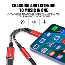 2in1 USBC To 3.5mm Headphone Jack Type C PD 10W Charge Audio Aux Adaptor for iPhone 15 For iPad Pro For Samsung Xiaomi Huawei