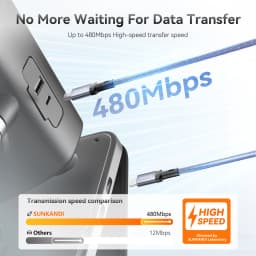 SUNKANDI Mini USB to USB C Cable, Mini USB to Type C for Digital Camera MP3 Player GPS Receiver and More Mini B Devices