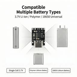 Universal USB Type C Charging Board 3.7V Lithium Battery Charger Board Over Module with Protection Circuit Connectors