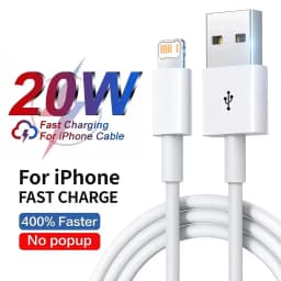 20W USB Fast Charging Cable For iPhone 11 12 13 mini 14 Pro Max X XR XS Max 6 7 8 14 Plus USB-A Rapid Charge Data Cable With Box