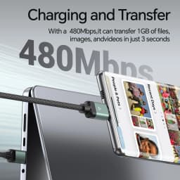 Magnetic USB C Charging Cable 1.2M 100W Type C to Type C Cables Nylon Braided Data Transfer Fast Charging Cord