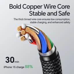 Magnetic USB C Charging Cable 1.2M 100W Type C to Type C Cables Nylon Braided Data Transfer Fast Charging Cord