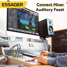 Essager 3.5mm To 6.5mm Audio Jack Adapter Connector 6.5mm Female to 3.5mm Male Audio Connector for Speaker Guitar DVD Sound Card