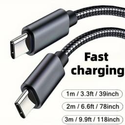 60W Quick Charger Type C To Type C 1M 2M 3M Cables PD Fast Charger Data Cable
