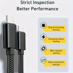 60W Quick Charger Type C To Type C 1M 2M 3M Cables PD Fast Charger Data Cable